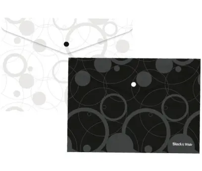 Obálka s drukem Black&White bílá
