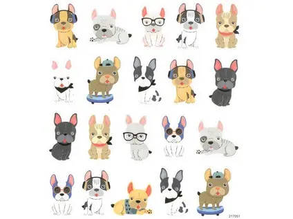 Samolepky papírové DPNK-102 štěňátka DP