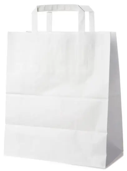 Papírové tašky 26x12x36cm bílé 50ks