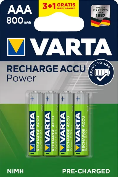 Baterie Varta nabíjecí přednabité AAA(1,2V) 800mAh Longlife