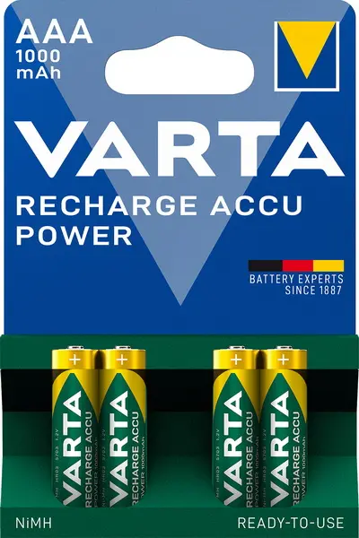 Baterie Varta nabíjecí přednabité AAA(1,2V) 1000mAh Power