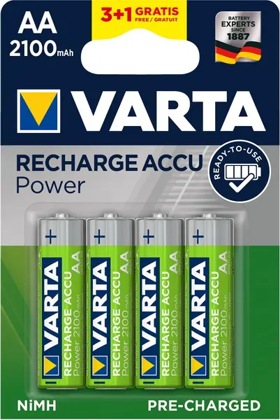 Baterie Varta nabíjecí přednabité AA(1,2V) 2100mAh Longlife