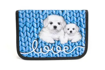 Penál se 2 klopami Love 1 modrý