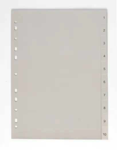 Rejstřík PP šedý A4 1-10