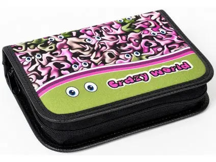 Penál se 2 klopami Crazy 1 zelený