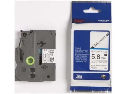Páska do štítkovačů Brother HSE-211, černý tisk/bílý podklad, 1.5m, 5.8mm