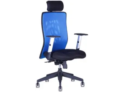 Židle kancelářská Calypso XL stavitelný podhlavník modrá