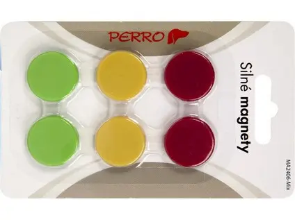 Magnety barevné 24 mm Perro MA2406 barev 6 ks