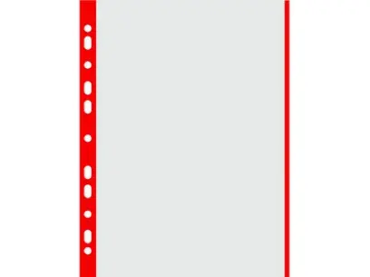 Obal Euro A4 40 mic. červený okraj 100 ks