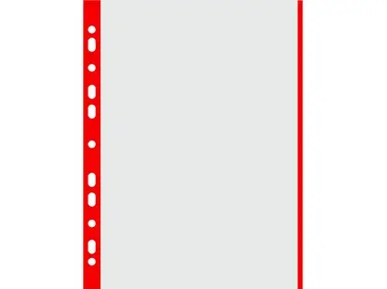 Obal Euro A4 40 mic. červený okraj 100 ks