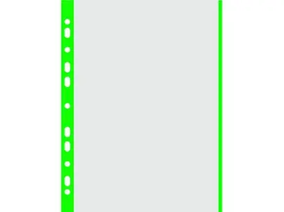 Obal Euro A4 40 mic. zelený okraj 100 ks