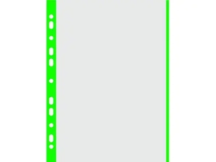 Obal Euro A4 40 mic. zelený okraj 100 ks