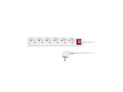 Přívod prodlužovací 6 zásuvek 3 m s vypínačem