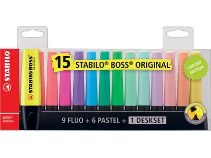 Zvýrazňovač Stabilo Boss Pastel sada 15 ks