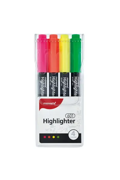 Zvýrazňovač Monami 601 sada 4ks