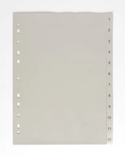 Rejstřík PP šedý A4 1-12