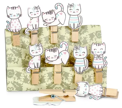 Kolíčky dekorační Shapes 08 kočka