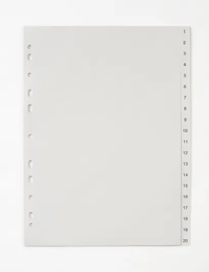 Rejstřík PP šedý A4 1-20