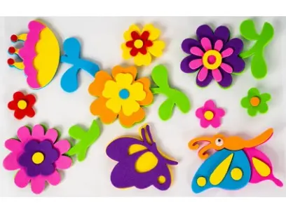 Samolepka pěnová 3D 11 kytky