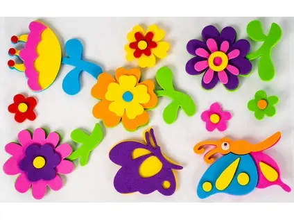 Samolepka pěnová 3D 11 kytky