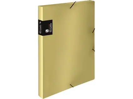 Krabice 3 klopá s gumou Metallic zlatá