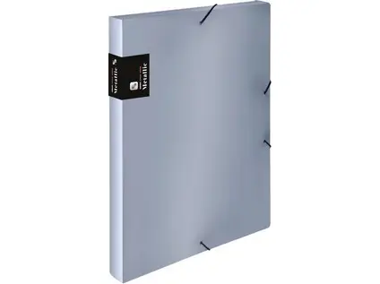 Krabice 3 klopá s gumou Metallic stříbrná