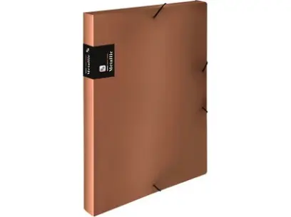 Krabice 3 klopá s gumou Metallic měděná