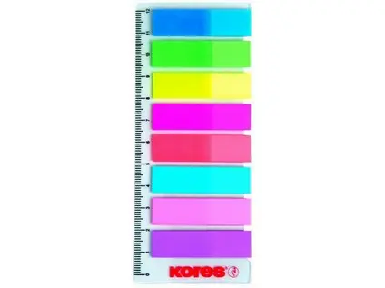 Záložka samolepicí  45x12 mm na pravítku 8x20 ks