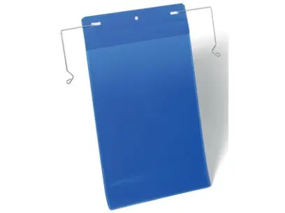 Kapsa závěsná s drátěným uchytem A4 na výšku modrá