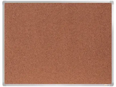 Tabule korková 90 x 120 cm stříbrná