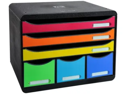 Box zásuvkový A4+ 6 zásuvek duhový