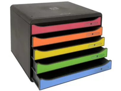 Box zásuvkový A4+ 5 zásuvek duhový