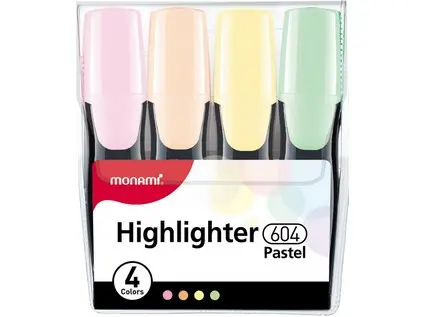 Zvýrazňovač Monami 604 sada 4 ks pastel