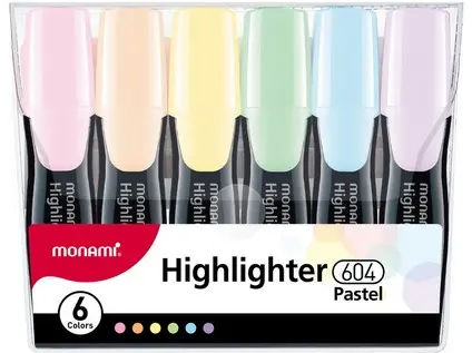 Zvýrazňovač Monami 604 sada 6 ks pastel