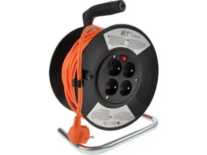 Přívod prodlužovací 4 zásuvky 25 m na bubnu