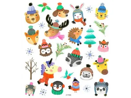 Samolepky papírové DPNK-111 zvířátka zima DP