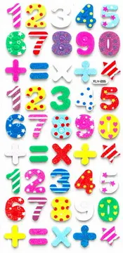 Samolepky pěnové glitterové 22 čísla