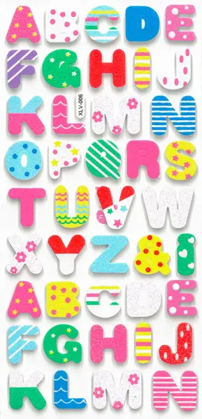 Samolepky pěnové glitterové 04 abeceda