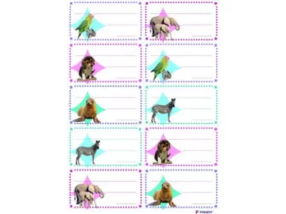 Etikety na sešity 06 zvířata