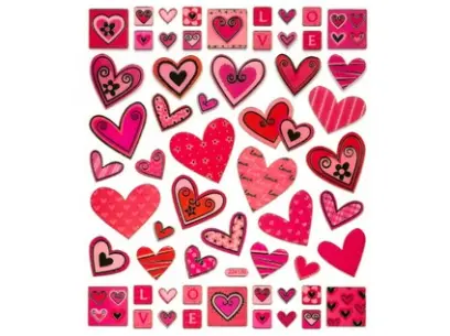 Samolepky papírové DPNK-121 srdce DP
