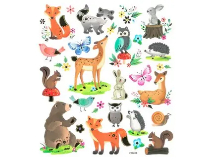 Samolepky papírové DPNK-125 lesní zvířatka DP