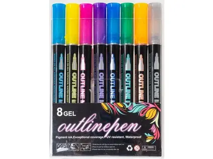 Popisovač outline Shine 8 barev