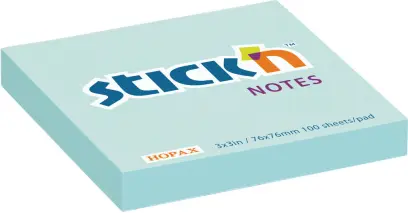 Samolepicí bloček barevný pastel modrý 76x76mm 100ks