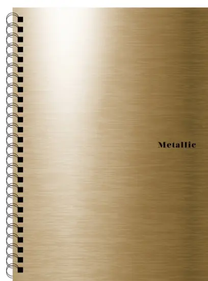 Blok spirálový Metallic A4 zlatý linkovaný