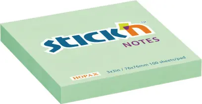 Samolepicí bloček barevný pastel zelený 76x76mm 100ks