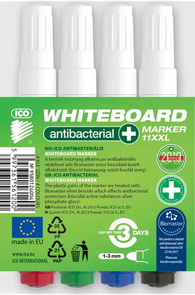 Sada popisovačů na bílé tabule ICO antibakteriální 4ks