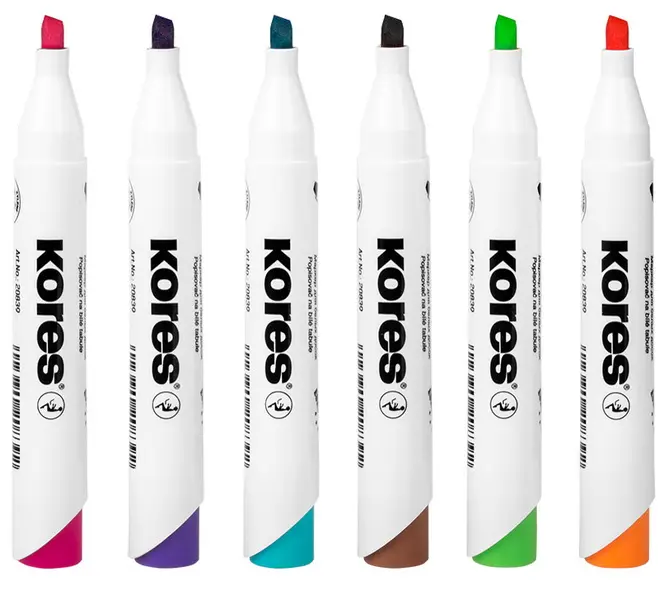 Sada popisovačů na bílé tabule zkosený hrot 6ks