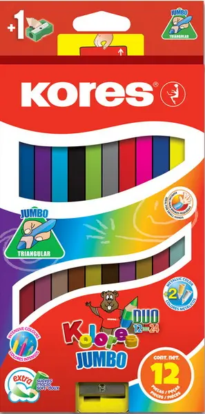 Pastelky oboustranné Jumbo DUO 12ks