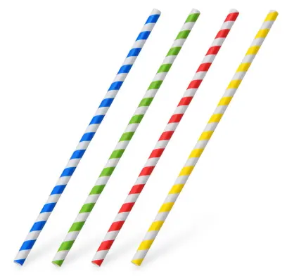 Slámky papírové barevné 25ks