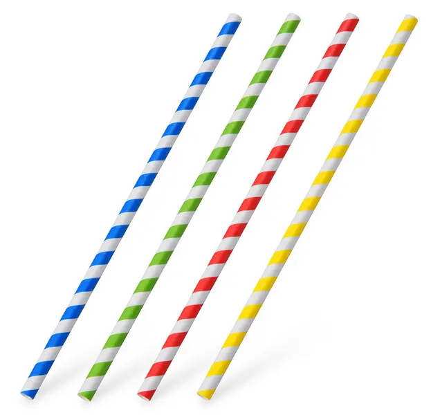 Slámky papírové barevné 25ks